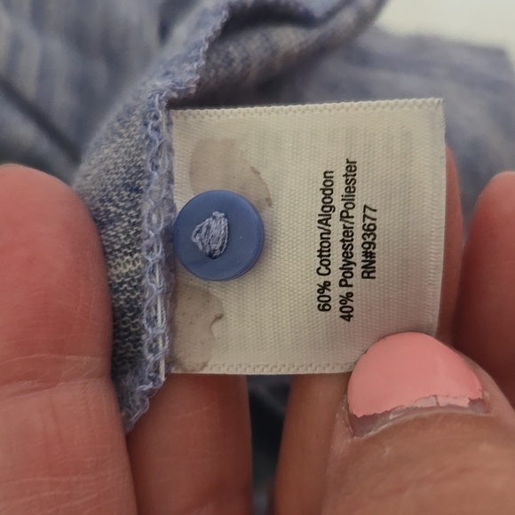 Ana Blue Striped Short Sleeve Top Size 2X - Picture 6 of 7